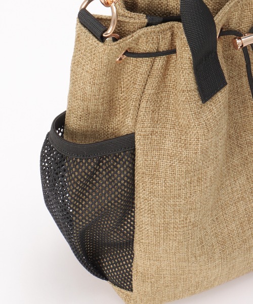 ikka(イッカ)の「ポリジュート2WAY巾着バッグ(ショルダーバッグ・レディース・ブラック/ベージュ・FREE)」の11枚目の写真