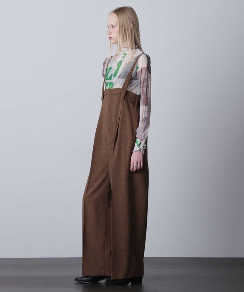 ROSE BUD（ローズバッド）の「タックデザインコンビネゾン（つなぎ/オールインワン・レディース・ブラック/ブラウン・ONE SIZE）」の5枚目の写真