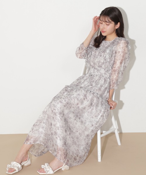 セール】◇シャイニーフラワーラッフルワンピース（ワンピース