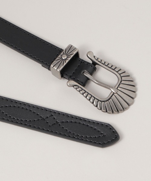 RAGEBLUE（レイジブルー）の「ヴィンテージライク/刺繍ウエスタンベルト（ベルト・レディース・ブラック/ブラック×ホワイト・FREE）」の4枚目の写真