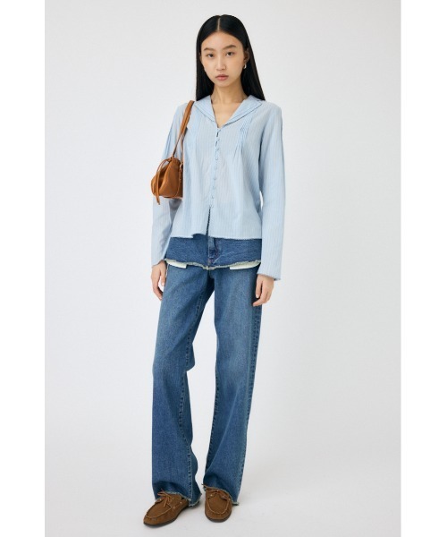 MOUSSY（マウジー）の「COTTON PINTUCK ブラウス（シャツ/ブラウス・レディース・オフホワイト/ブルー系その他/ブラック・FREE）」の5枚目の写真