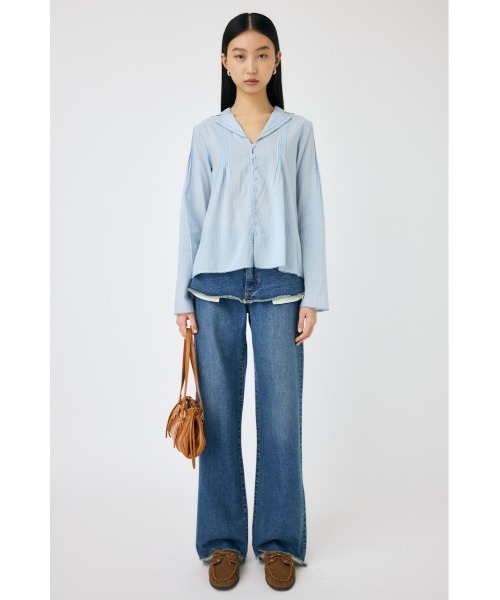 MOUSSY（マウジー）の「COTTON PINTUCK ブラウス（シャツ/ブラウス・レディース・オフホワイト/ブルー系その他/ブラック・FREE）」の7枚目の写真