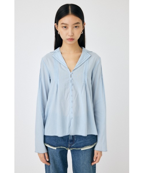 MOUSSY（マウジー）の「COTTON PINTUCK ブラウス（シャツ/ブラウス・レディース・オフホワイト/ブルー系その他/ブラック・FREE）」の9枚目の写真