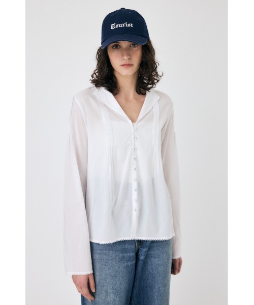 MOUSSY（マウジー）の「COTTON PINTUCK ブラウス（シャツ/ブラウス・レディース・オフホワイト/ブルー系その他/ブラック・FREE）」の21枚目の写真