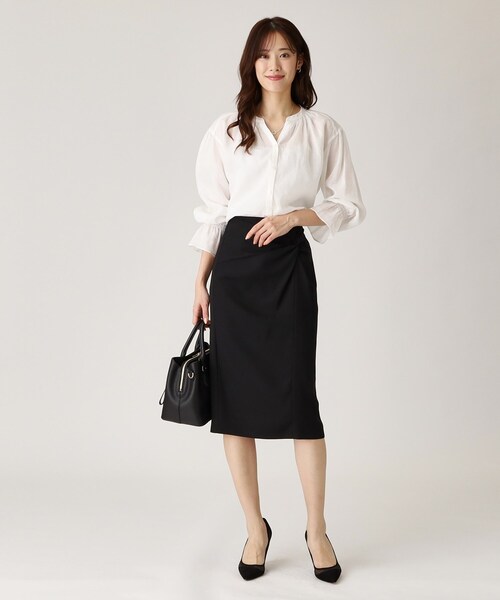 COUP DE CHANCE（クードシャンス）の「【ラミー100％／洗える】ギャザーブラウス（シャツ/ブラウス・レディース・ホワイト/ピンク系/ブラック/ブルーグリーン/ナチュラル・34/36/38/40）」の9枚目の写真