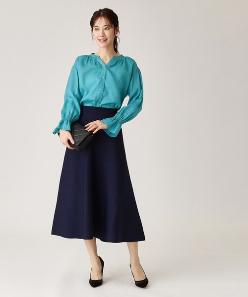 COUP DE CHANCE（クードシャンス）の「【ラミー100％／洗える】ギャザーブラウス（シャツ/ブラウス・レディース・ホワイト/ピンク系/ブラック/ブルーグリーン/ナチュラル・34/36/38/40）」の21枚目の写真