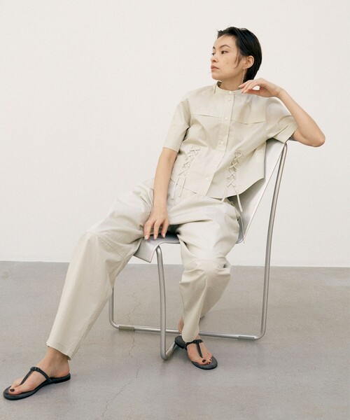 Ray BEAMS（レイビームス）の「RBS / サイドリボン コクーンパンツ（その他パンツ・レディース・アイボリー/ブラック・1/0）」の4枚目の写真