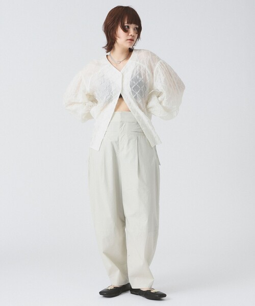 Ray BEAMS（レイビームス）の「RBS / サイドリボン コクーンパンツ（その他パンツ・レディース・アイボリー/ブラック・1/0）」の6枚目の写真