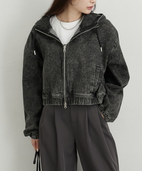 nissen(ニッセン)の「デニムブルゾン(デニムジャケット・レディース・ブルー/ブラック・L/M)」の14枚目の写真