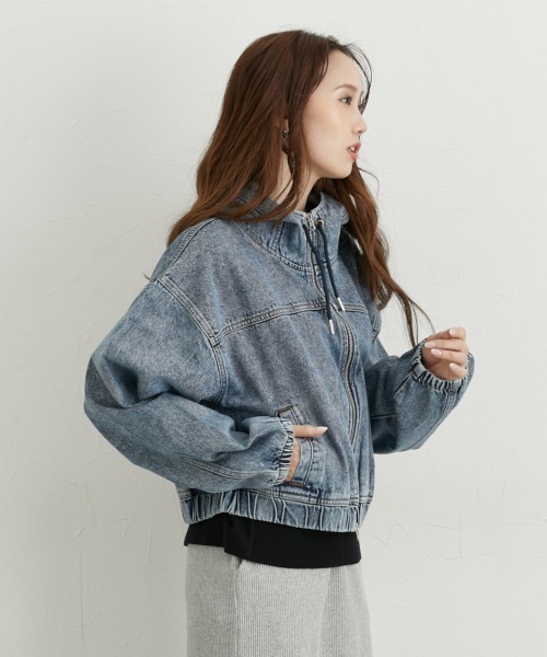 nissen(ニッセン)の「デニムブルゾン(デニムジャケット・レディース・ブルー/ブラック・L/M)」の16枚目の写真