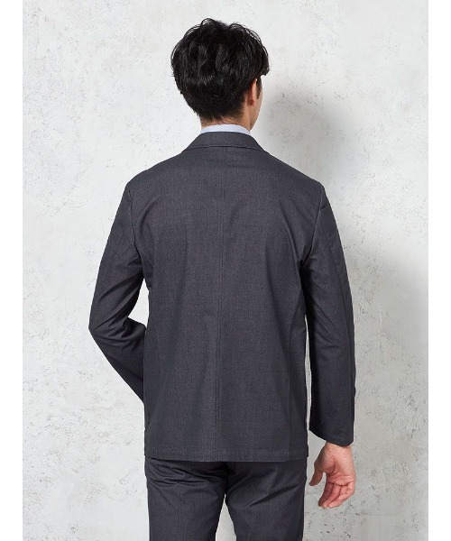 HARUYAMA(ハルヤマ)の「【EDWINデニスラ】シャンブレーニットジャケット【セットアップ商品有】(テーラードジャケット・メンズ・ライトグレー/ネイビー・LL/M)」の4枚目の写真