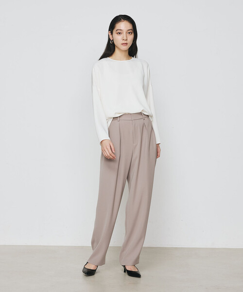 COMME CA（コムサ）の「ポリエステルツイル ツータックパンツ（スラックス・レディース・ライトグレー/チャコール/ベージュ・11号/9号）」の4枚目の写真