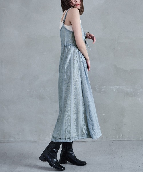 Fashion Letter(ファッションレター)の「レースキャミワンピース(ワンピース・レディース・オフホワイト/ライトベージュ/ブルーグレー/ブラック・M)」の10枚目の写真