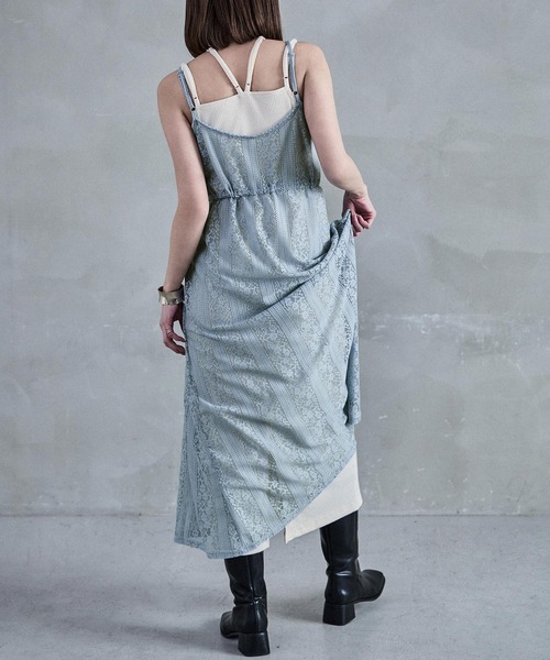 Fashion Letter(ファッションレター)の「レースキャミワンピース(ワンピース・レディース・オフホワイト/ライトベージュ/ブルーグレー/ブラック・M)」の12枚目の写真