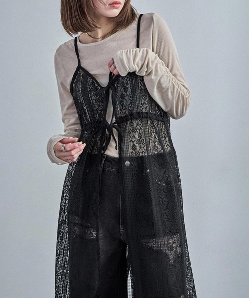Fashion Letter(ファッションレター)の「レースキャミワンピース(ワンピース・レディース・オフホワイト/ライトベージュ/ブルーグレー/ブラック・M)」の17枚目の写真