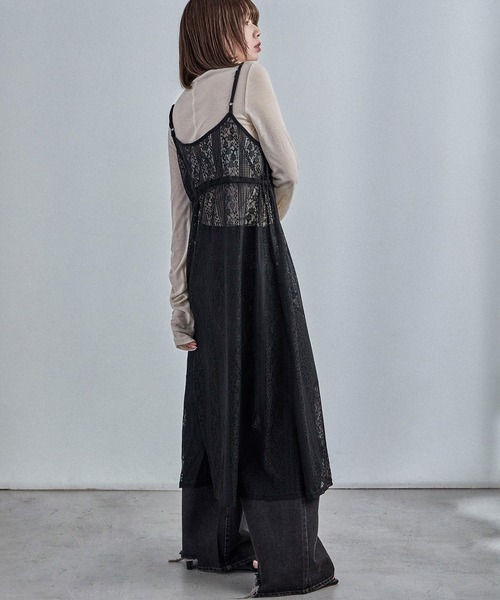 Fashion Letter(ファッションレター)の「レースキャミワンピース(ワンピース・レディース・オフホワイト/ライトベージュ/ブルーグレー/ブラック・M)」の18枚目の写真