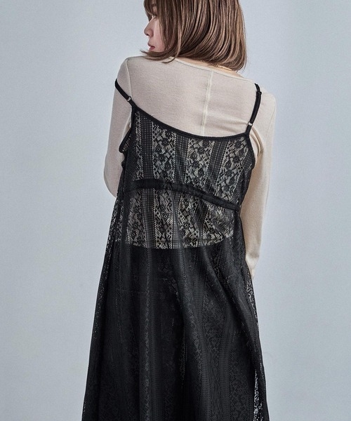 Fashion Letter(ファッションレター)の「レースキャミワンピース(ワンピース・レディース・オフホワイト/ライトベージュ/ブルーグレー/ブラック・M)」の19枚目の写真