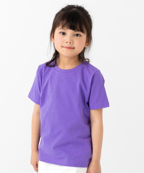 chil2（チルツー）の「綿100％ 無地 半袖Tシャツ（Tシャツ/カットソー・キッズ・ベージュ/オートミール/ミント/ネイビー/パープル/ラベンダー/イエロー/オレンジ/ホワイト/グリーン/ライトグリーン/レッド/ブラック/カーキ/サックスブルー/スモークピンク/チャコールグレー/クリーム/ブルー/グレイッシュブルー・80ｃｍ/90cm/100cm/110cm/120cm/130cm/140cm/150cm/160cm）」の15枚目の写真