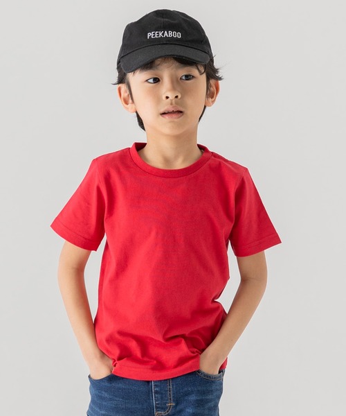 chil2（チルツー）の「綿100％ 無地 半袖Tシャツ（Tシャツ/カットソー・キッズ・ベージュ/オートミール/ミント/ネイビー/パープル/ラベンダー/イエロー/オレンジ/ホワイト/グリーン/ライトグリーン/レッド/ブラック/カーキ/サックスブルー/スモークピンク/チャコールグレー/クリーム/ブルー/グレイッシュブルー・80ｃｍ/90cm/100cm/110cm/120cm/130cm/140cm/150cm/160cm）」の19枚目の写真