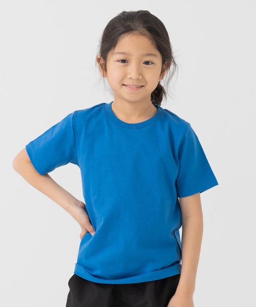 chil2（チルツー）の「綿100％ 無地 半袖Tシャツ（Tシャツ/カットソー・キッズ・ベージュ/オートミール/ミント/ネイビー/パープル/ラベンダー/イエロー/オレンジ/ホワイト/グリーン/ライトグリーン/レッド/ブラック/カーキ/サックスブルー/スモークピンク/チャコールグレー/クリーム/ブルー/グレイッシュブルー・80ｃｍ/90cm/100cm/110cm/120cm/130cm/140cm/150cm/160cm）」の13枚目の写真