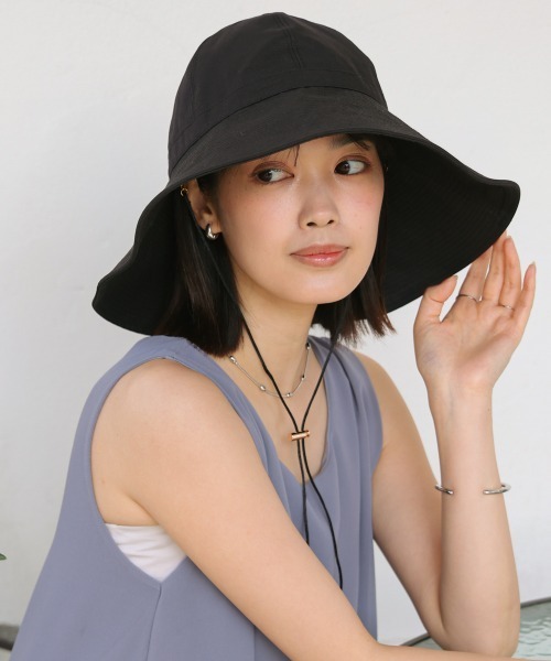 Bou Jeloud（ブージュルード）の「ツバヒロキルトハット（キャップ・レディース・ブラック/オフホワイト・ONESIZE）」の2枚目の写真