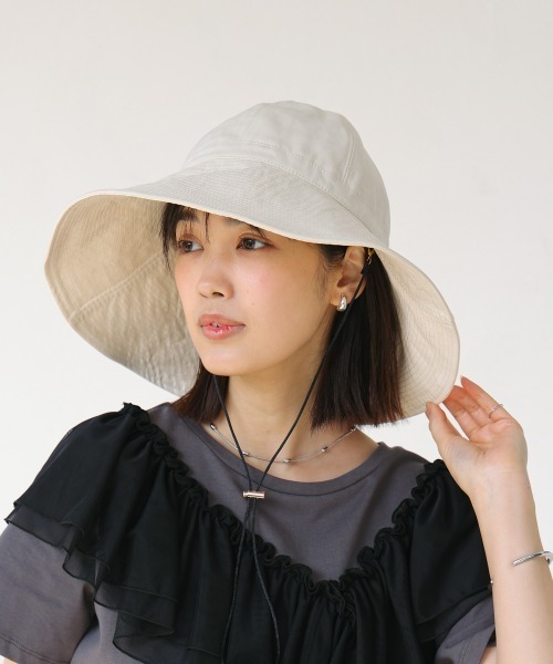 Bou Jeloud（ブージュルード）の「ツバヒロキルトハット（キャップ・レディース・ブラック/オフホワイト・ONESIZE）」の19枚目の写真