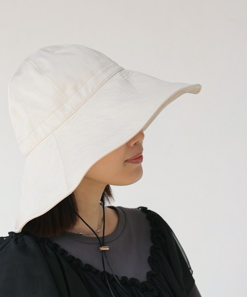 Bou Jeloud（ブージュルード）の「ツバヒロキルトハット（キャップ・レディース・ブラック/オフホワイト・ONESIZE）」の7枚目の写真