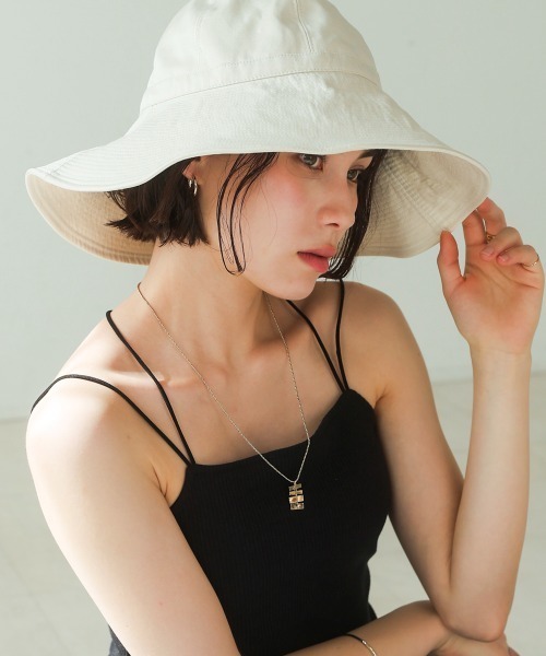 Bou Jeloud（ブージュルード）の「ツバヒロキルトハット（キャップ・レディース・ブラック/オフホワイト・ONESIZE）」の11枚目の写真