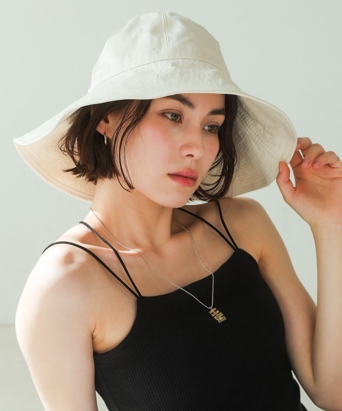 Bou Jeloud（ブージュルード）の「ツバヒロキルトハット（キャップ・レディース・ブラック/オフホワイト・ONESIZE）」の20枚目の写真