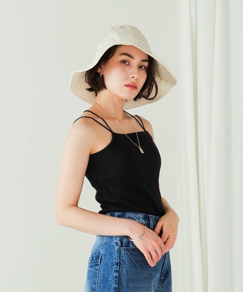 Bou Jeloud（ブージュルード）の「ツバヒロキルトハット（キャップ・レディース・ブラック/オフホワイト・ONESIZE）」の5枚目の写真