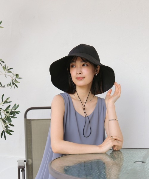 Bou Jeloud（ブージュルード）の「ツバヒロキルトハット（キャップ・レディース・ブラック/オフホワイト・ONESIZE）」の16枚目の写真