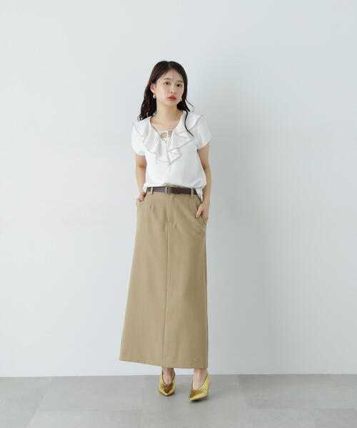 N.(N. Natural Beauty Basic)(エヌエヌナチュラルビューティーベーシック)の「バイカラーフレアブラウス(シャツ/ブラウス・レディース・オフホワイト/チャコールグレー/ライトグリーン・MEDIUM)」の18枚目の写真