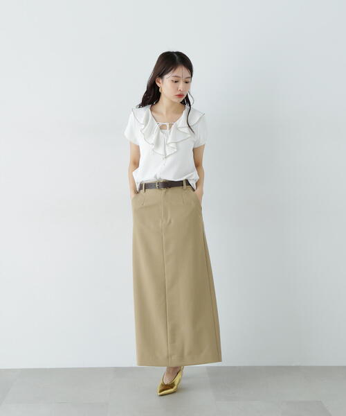 N.(N. Natural Beauty Basic)(エヌエヌナチュラルビューティーベーシック)の「バイカラーフレアブラウス(シャツ/ブラウス・レディース・オフホワイト/チャコールグレー/ライトグリーン・MEDIUM)」の19枚目の写真