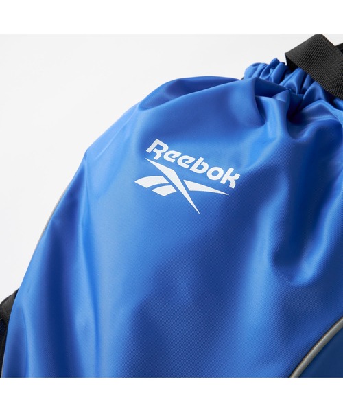 Reebok（リーボック）の「Reebok リーボック ナップザック 2WAY ロゴ入り 両サイド メッシュポケット付き  巾着バッグ（バックパック/リュック・キッズ・ブルー/ブラック・FREE）」の12枚目の写真