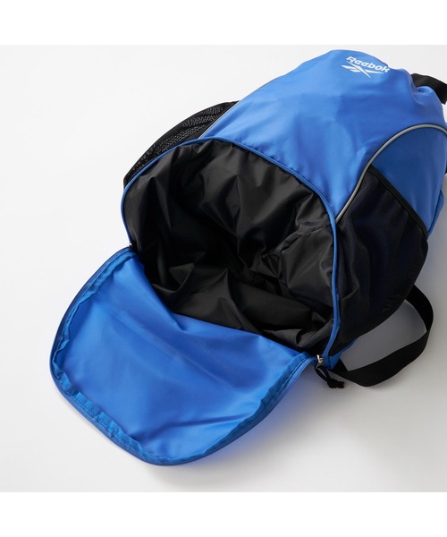 Reebok（リーボック）の「Reebok リーボック ナップザック 2WAY ロゴ入り 両サイド メッシュポケット付き  巾着バッグ（バックパック/リュック・キッズ・ブルー/ブラック・FREE）」の11枚目の写真