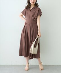 natural couture | 【WEB限定】涼しげスキッパー衿お上品ワンピース(Lサイズ)(ワンピース)