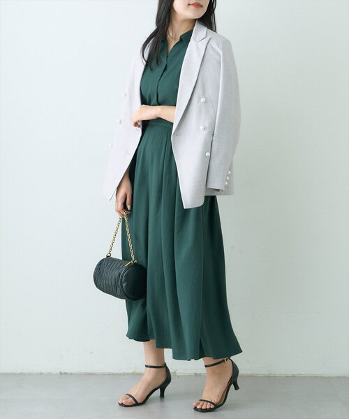 natural couture（ナチュラルクチュール）の「【WEB限定】涼しげスキッパー衿お上品ワンピース(Lサイズ)（ワンピース・レディース・ブラウン/グリーン/ピンク/ベージュ/ブラック/サックスブルー/ブラック系その他・LARGE）」の17枚目の写真