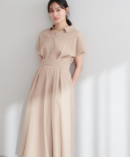 natural couture（ナチュラルクチュール）の「【WEB限定】涼しげスキッパー衿お上品ワンピース(Lサイズ)（ワンピース・レディース・ブラウン/グリーン/ピンク/ベージュ/ブラック/サックスブルー/ブラック系その他・LARGE）」の19枚目の写真