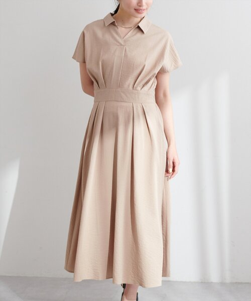 natural couture（ナチュラルクチュール）の「【WEB限定】涼しげスキッパー衿お上品ワンピース(Lサイズ)（ワンピース・レディース・ブラウン/グリーン/ピンク/ベージュ/ブラック/サックスブルー/ブラック系その他・LARGE）」の20枚目の写真