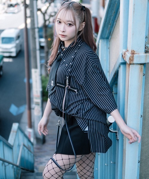 TRAVAS TOKYO 半袖シャツ TRAVAS TOKYO/トラバス トーキョー』ネクタイ付き半袖シャツ