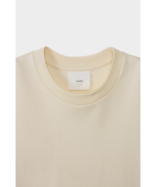 CINOH(チノ)の「REFINAベーシックTシャツ(Tシャツ/カットソー・メンズ・ブラック/ベージュ系その他/オフホワイト/サックスブルー系・44/46/48)」の6枚目の写真