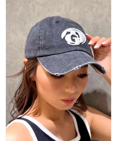 GYDA(ジェイダ)の「GD embroidery CAP(キャップ・レディース・ブラック/アイボリー・FREE)」の2枚目の写真