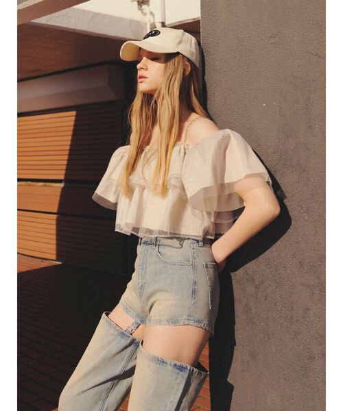 GYDA(ジェイダ)の「GD embroidery CAP(キャップ・レディース・ブラック/アイボリー・FREE)」の3枚目の写真