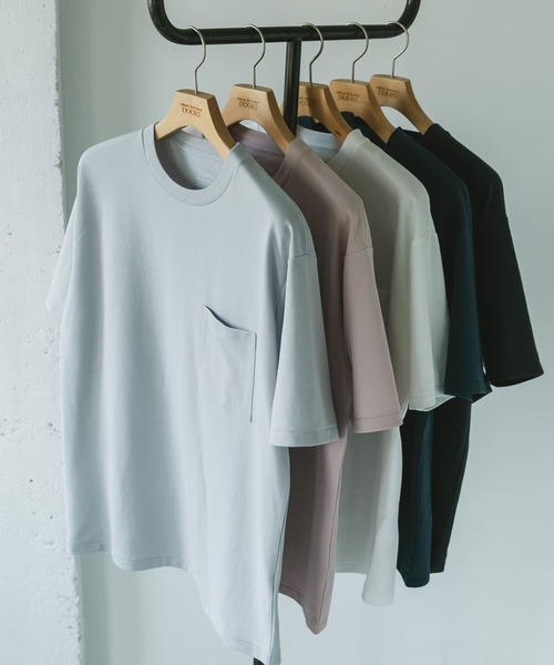 URBAN RESEARCH DOORS（アーバンリサーチドアーズ）の「『Sサイズ/WEB限定』ポンチポケットショートスリーブTシャツ（Tシャツ/カットソー・メンズ・スミクロ/ネイビー/ホワイト/ライトグレー/ライトピンク・SMALL/MEDIUM/LARGE/X-LARGE）」の20枚目の写真