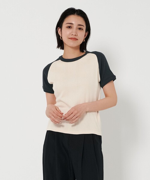 MILLER(ミラー)の「【別注】<Robert P. Miller>リブ ラグラン Tシャツ(Tシャツ/カットソー・レディース・オフホワイト/イエロー/モカ・FREE)」の2枚目の写真