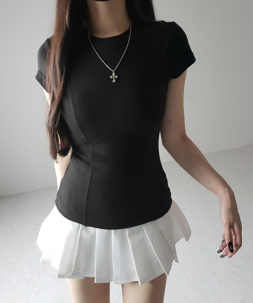 me+em select（ミームセレクト）の「【 ２color 】スーパーフィットスリムラインＴシャツ ／ super fit slim line T-shirt（Tシャツ/カットソー・レディース・ブラック/ホワイト・FREE）」の15枚目の写真