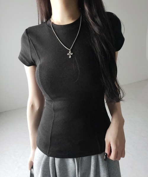 me+em select（ミームセレクト）の「【 ２color 】スーパーフィットスリムラインＴシャツ ／ super fit slim line T-shirt（Tシャツ/カットソー・レディース・ブラック/ホワイト・FREE）」の22枚目の写真