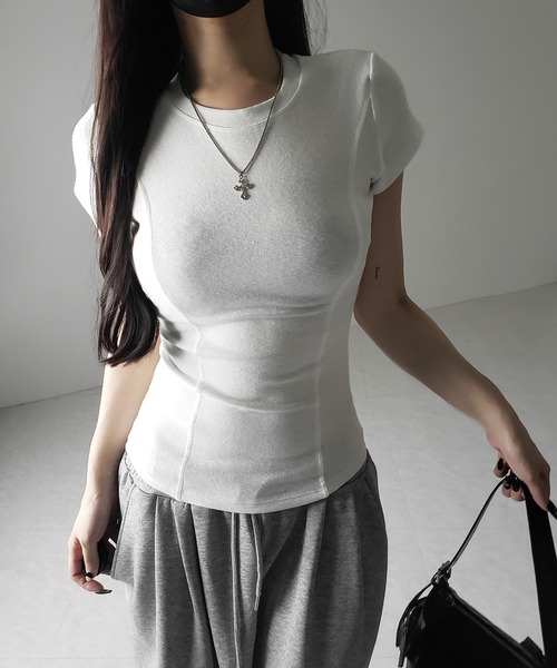 me+em select（ミームセレクト）の「【 ２color 】スーパーフィットスリムラインＴシャツ ／ super fit slim line T-shirt（Tシャツ/カットソー・レディース・ブラック/ホワイト・FREE）」の18枚目の写真