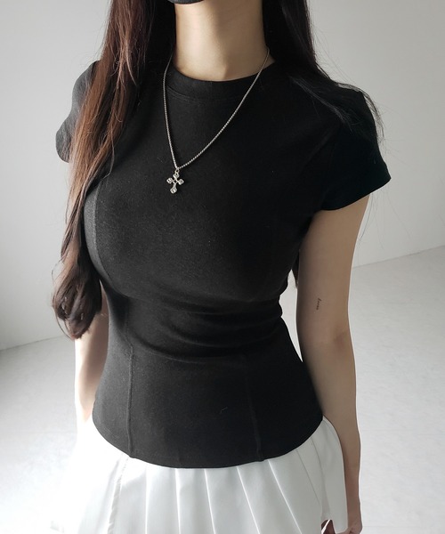 me+em select（ミームセレクト）の「【 ２color 】スーパーフィットスリムラインＴシャツ ／ super fit slim line T-shirt（Tシャツ/カットソー・レディース・ブラック/ホワイト・FREE）」の20枚目の写真