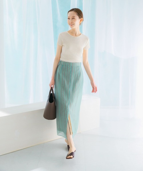 URBAN RESEARCH ROSSO WOMEN(アーバンリサーチ ロッソ)の「ジャガードレイヤースカート(スカート・レディース・ブラック/ミント・FREE)」の10枚目の写真